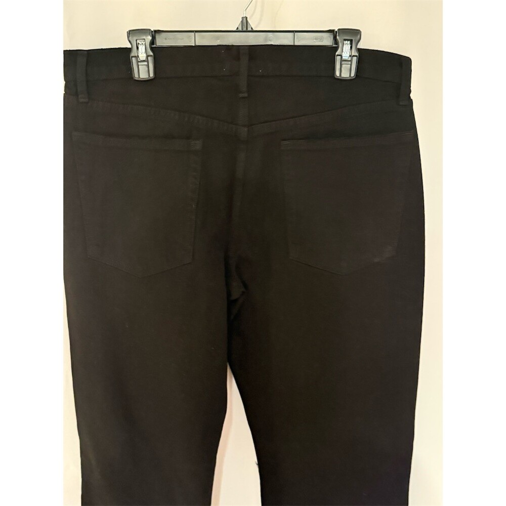 FRAME The Straight Baggy Jeans Womens Size 32 Black Wide-Leg Raw Hem - Picture 7 of 12